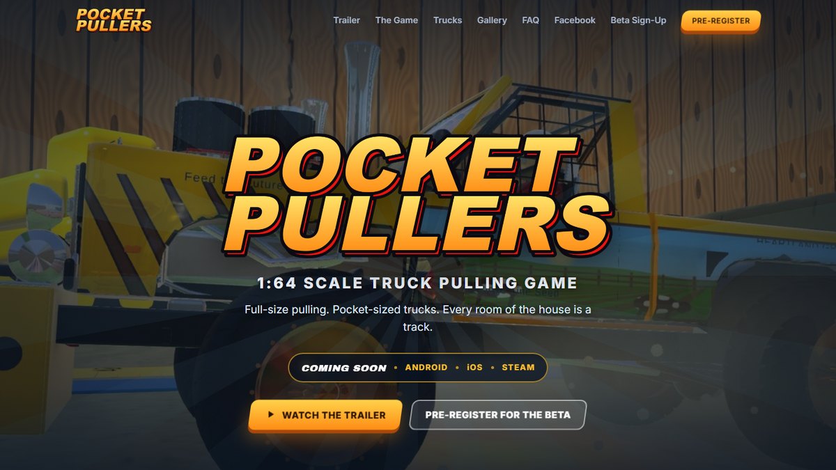 Pocket Pullers, a 1:64 scale truck pulling game